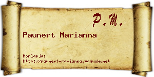 Paunert Marianna névjegykártya